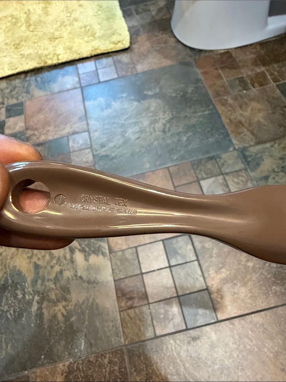 Gucci Brown Shoe Horn with Gold GUCCI Lettering